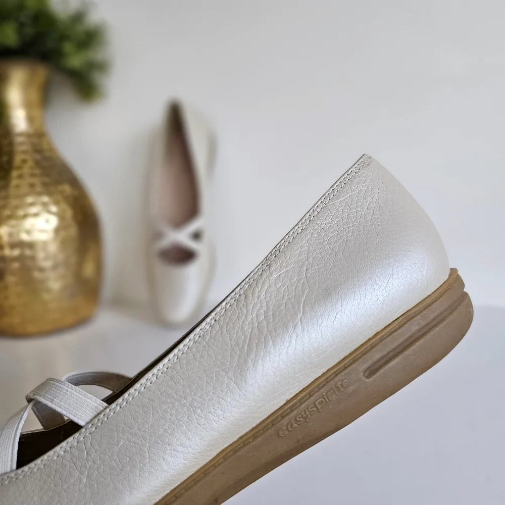 Easy Spirit Move With Me Women's Mary Jane Genuine Leather Comfort Ballet Flats